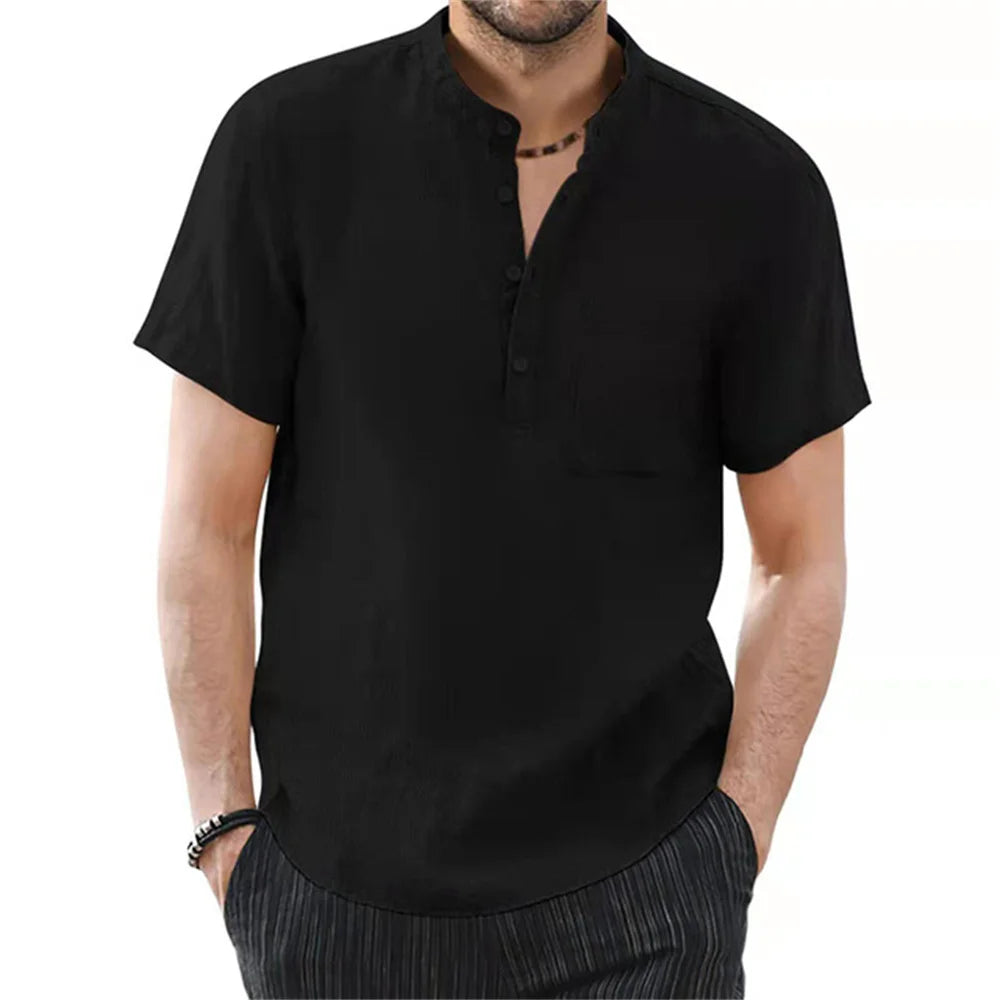 Leinen-Henley-Shirt