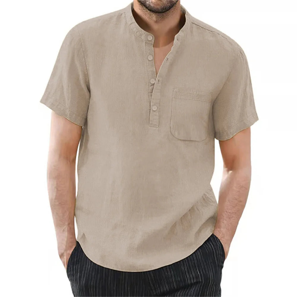 Leinen-Henley-Shirt