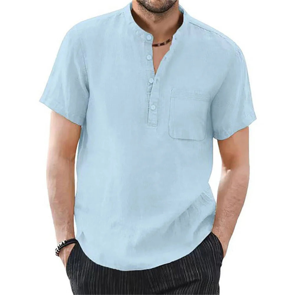 Leinen-Henley-Shirt