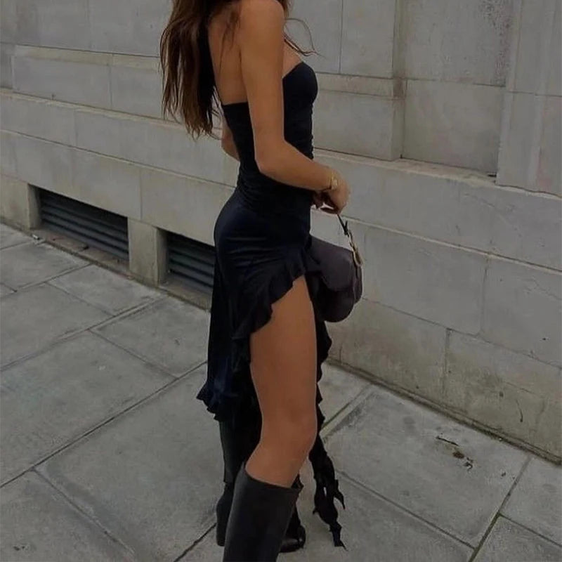 Strapless Midi Dress Elegance
