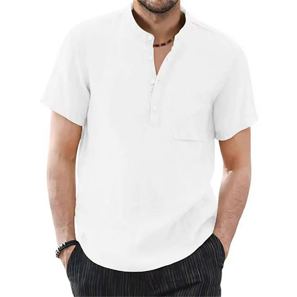 Leinen-Henley-Shirt