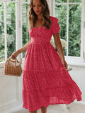 Geblümtes Boho-Midikleid