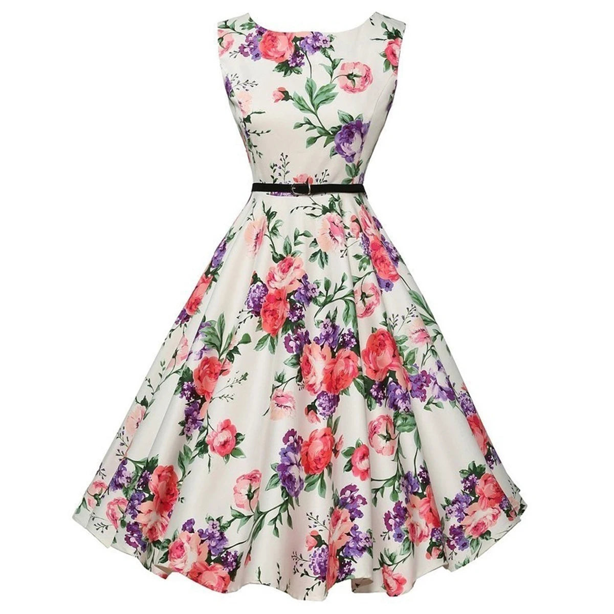 Vintage Floral Midi Dress