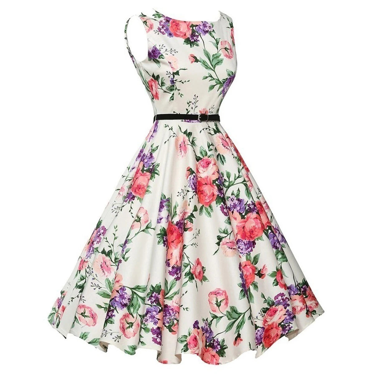 Vintage Floral Midi Dress
