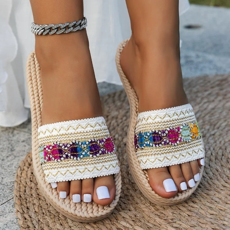 Embroidered Boho Sandals
