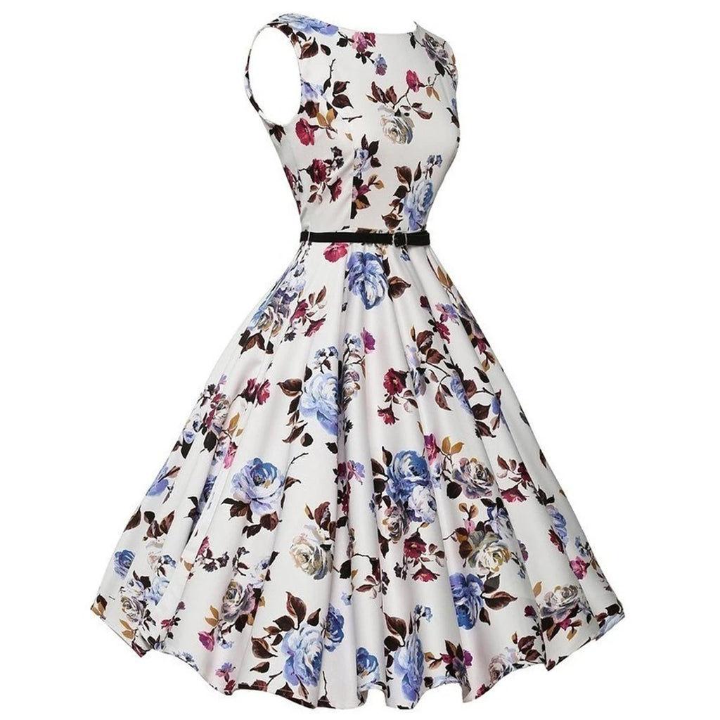 Vintage Midi-Blumenkleid