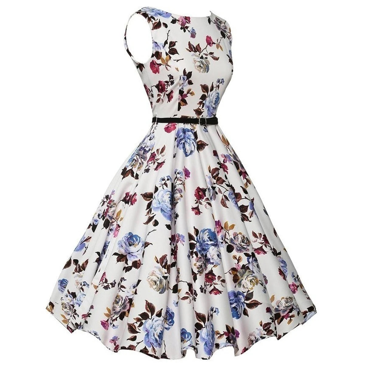 Vintage Floral Midi Dress