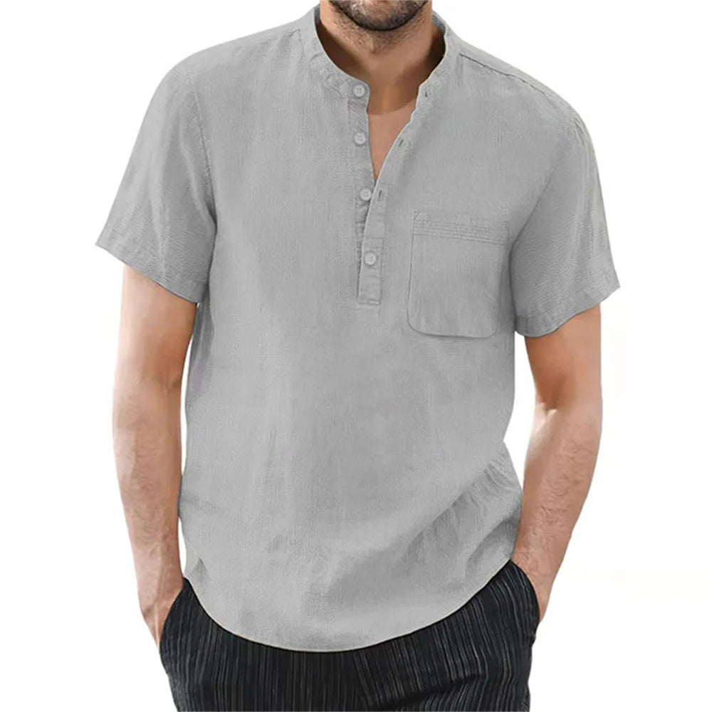 Leinen-Henley-Shirt