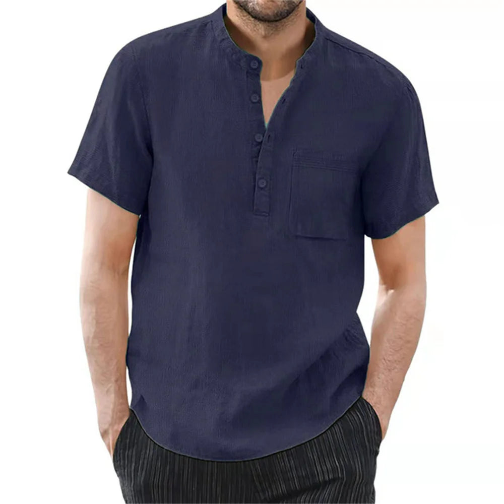 Leinen-Henley-Shirt